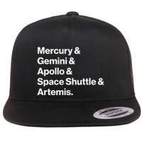 NASA Space Programs Mercury Gemini Apollo Shuttle Artemis Flatbill Hat