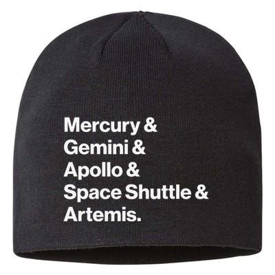 NASA Space Programs Mercury Gemini Apollo Shuttle Artemis Sustainable Beanie