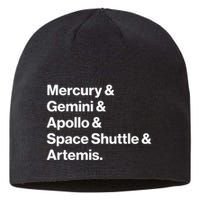 NASA Space Programs Mercury Gemini Apollo Shuttle Artemis Sustainable Beanie