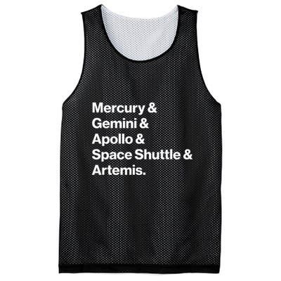 NASA Space Programs Mercury Gemini Apollo Shuttle Artemis Mesh Reversible Basketball Jersey Tank