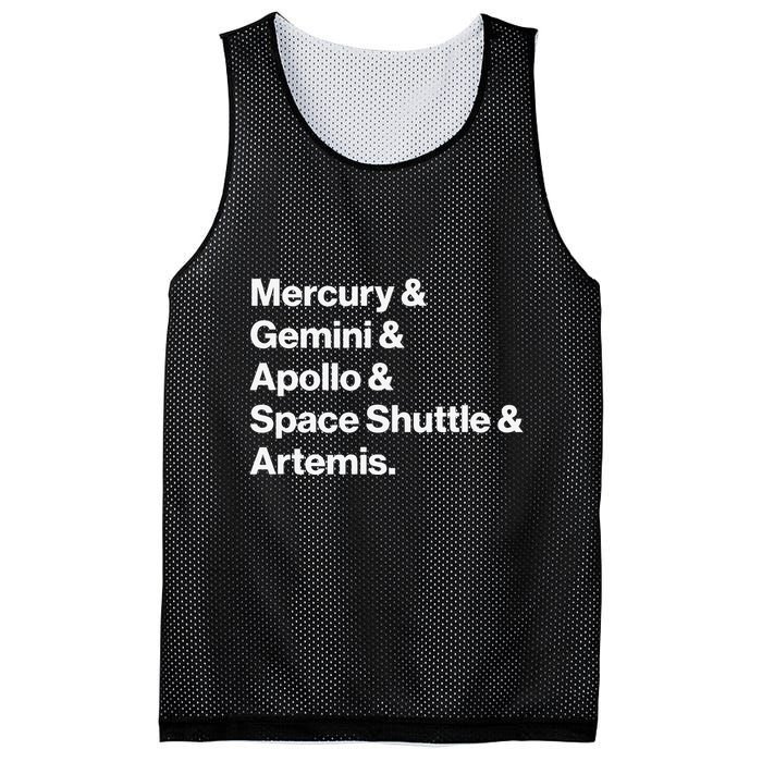 NASA Space Programs Mercury Gemini Apollo Shuttle Artemis Mesh Reversible Basketball Jersey Tank