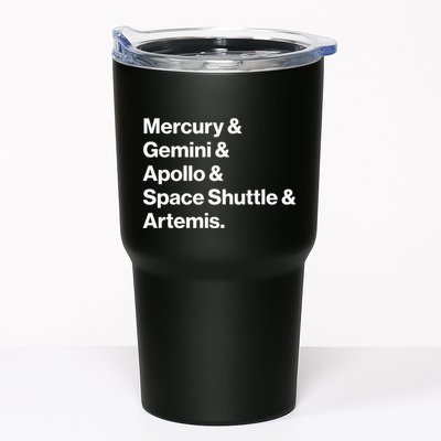 NASA Space Programs Mercury Gemini Apollo Shuttle Artemis Tumbler