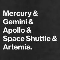 NASA Space Programs Mercury Gemini Apollo Shuttle Artemis 25L Jumbo Tote