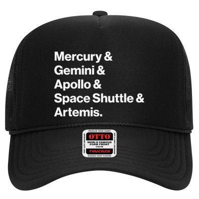 NASA Space Programs Mercury Gemini Apollo Shuttle Artemis Trucker Hat
