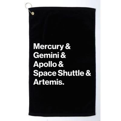NASA Space Programs Mercury Gemini Apollo Shuttle Artemis Golf Towel
