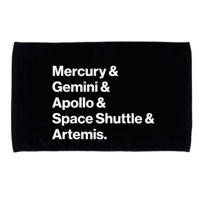 NASA Space Programs Mercury Gemini Apollo Shuttle Artemis Microfiber Hand Towel