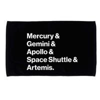 NASA Space Programs Mercury Gemini Apollo Shuttle Artemis Microfiber Hand Towel