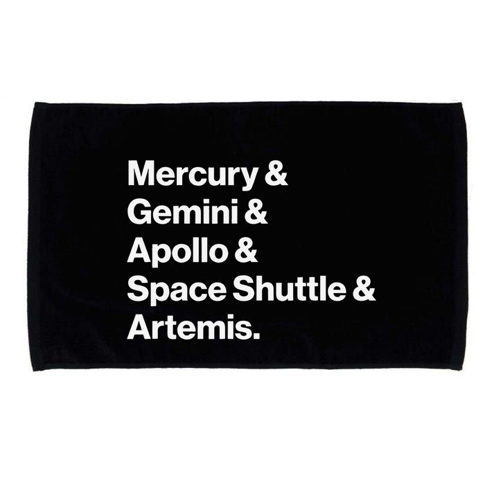 NASA Space Programs Mercury Gemini Apollo Shuttle Artemis Microfiber Hand Towel