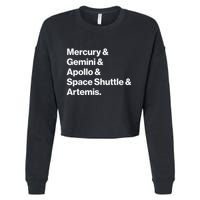 NASA Space Programs Mercury Gemini Apollo Shuttle Artemis Cropped Pullover Crew