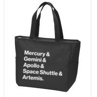 NASA Space Programs Mercury Gemini Apollo Shuttle Artemis Zip Tote Bag