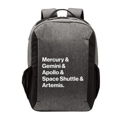 NASA Space Programs Mercury Gemini Apollo Shuttle Artemis Vector Backpack