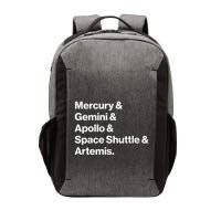 NASA Space Programs Mercury Gemini Apollo Shuttle Artemis Vector Backpack