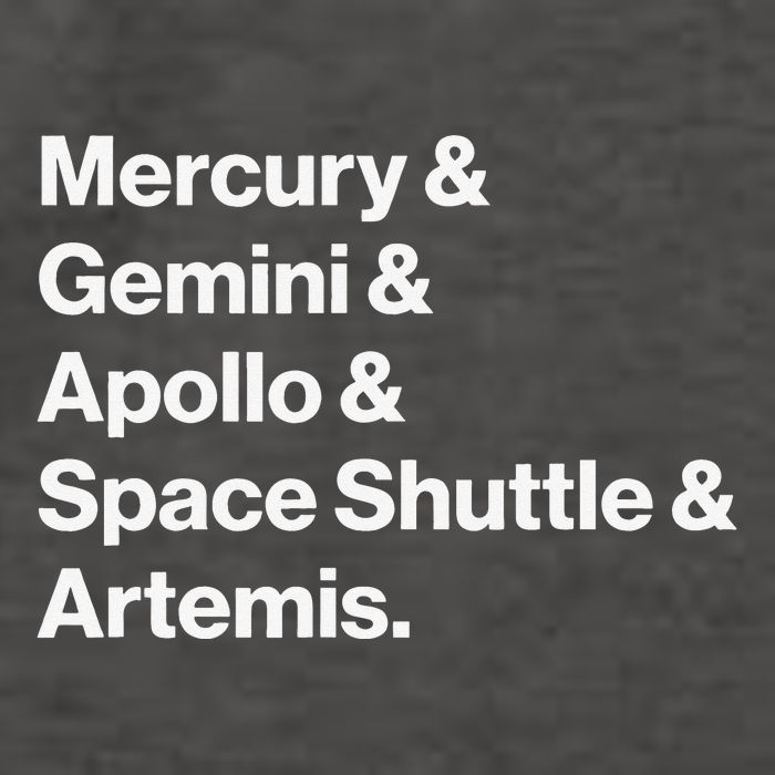 NASA Space Programs Mercury Gemini Apollo Shuttle Artemis Vector Backpack