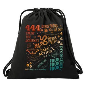 Numerology Spiritual Protection Aesthetic Angel Number 444 Drawstring Bag