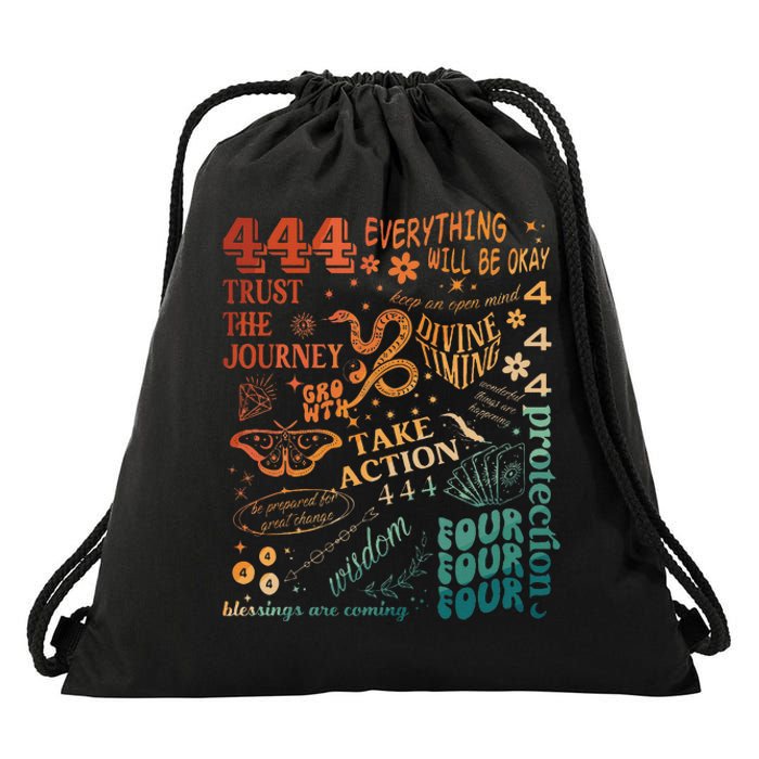 Numerology Spiritual Protection Aesthetic Angel Number 444 Drawstring Bag