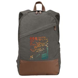 Numerology Spiritual Protection Aesthetic Angel Number 444 Cotton Canvas Backpack