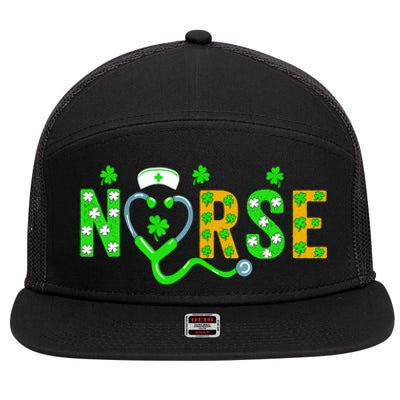 Nurse St Patricks Day Gift St Patricks Day Nurse Scrub Top Gift 7 Panel Mesh Trucker Snapback Hat