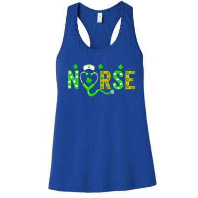 Nurse St Patricks Day Gift St Patricks Day Nurse Scrub Top Gift Women's Racerback Tank