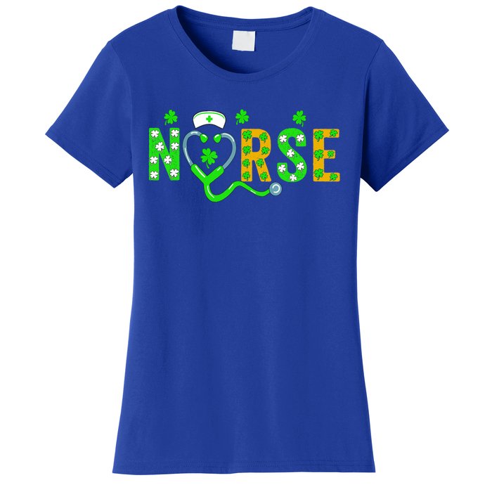 Nurse St Patricks Day Gift St Patricks Day Nurse Scrub Top Gift Women's T-Shirt