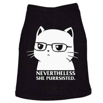 Nevertheless She Persisted Cat Nerd Funny Kitten Pet Owner Doggie Tank