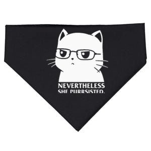 Nevertheless She Persisted Cat Nerd Funny Kitten Pet Owner USA-Made Doggie Bandana