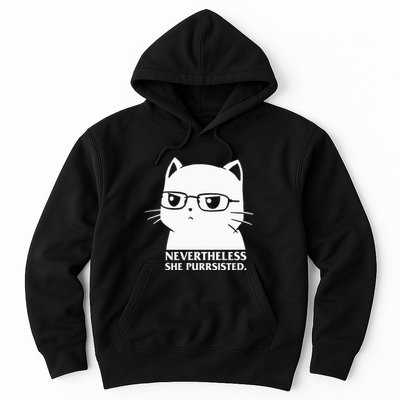 Nevertheless She Persisted Cat Nerd Funny Kitten Pet Owner Hoodie