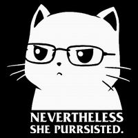 Nevertheless She Persisted Cat Nerd Funny Kitten Pet Owner Flat Bill Trucker Hat