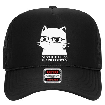 Nevertheless She Persisted Cat Nerd Funny Kitten Pet Owner Trucker Hat