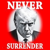Never Surrender President Trump Mugshot Kids T-Shirt