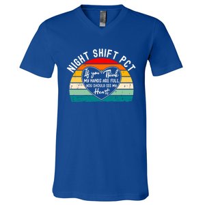 Night Shift Patient Care Tech Technician Appreciation Gift V-Neck T-Shirt