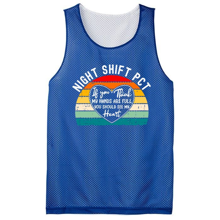 Night Shift Patient Care Tech Technician Appreciation Gift Mesh Reversible Basketball Jersey Tank