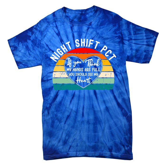 Night Shift Patient Care Tech Technician Appreciation Gift Tie-Dye T-Shirt