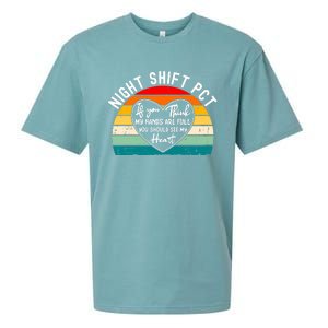 Night Shift Patient Care Tech Technician Appreciation Gift Sueded Cloud Jersey T-Shirt