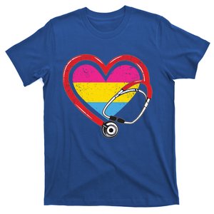 Nurse Stethoscope Pansexual Lgbtq Pride Heart Rn Nursing Funny Gift T-Shirt