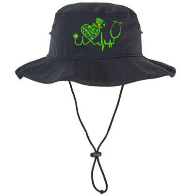 Nurse St Patricks Day Stethoscope Heartbeat Clover Legacy Cool Fit Booney Bucket Hat