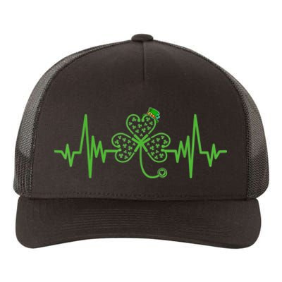 Nurse St Patricks Dayekg Shamrock Heart Beat Yupoong Adult 5-Panel Trucker Hat