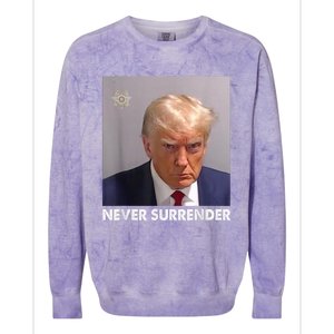 Never Surrender Pro Trump Colorblast Crewneck Sweatshirt