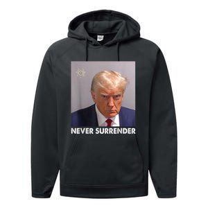 Never Surrender Pro Trump Performance Fleece Hoodie