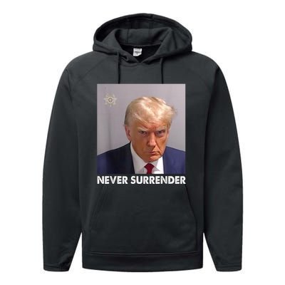 Never Surrender Pro Trump Performance Fleece Hoodie