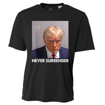 Never Surrender Pro Trump Cooling Performance Crew T-Shirt