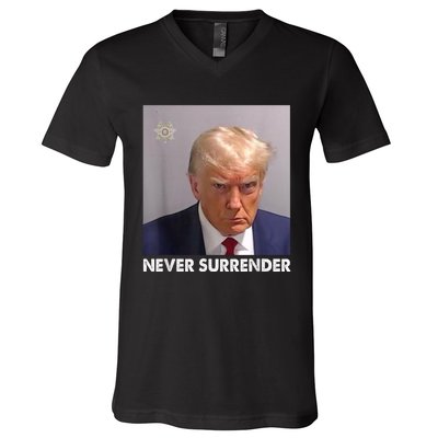 Never Surrender Pro Trump V-Neck T-Shirt