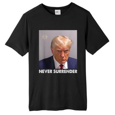 Never Surrender Pro Trump Tall Fusion ChromaSoft Performance T-Shirt