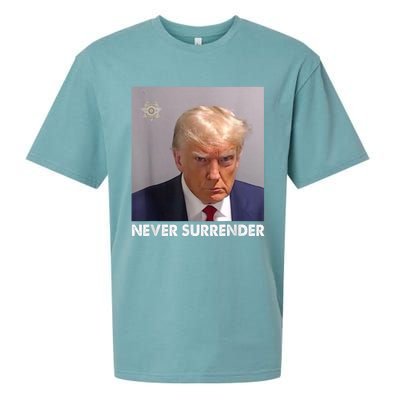 Never Surrender Pro Trump Sueded Cloud Jersey T-Shirt