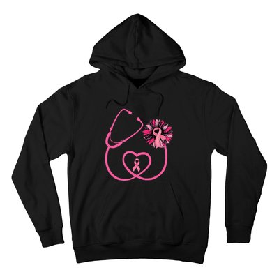 Nurse Sunflower P.I.N.K Ribbon Breast Cancer Awareness Hoodie