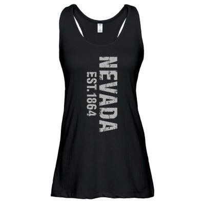 Nevada State Patriotic American Usa Cool Distressed Design Ladies Essential Flowy Tank