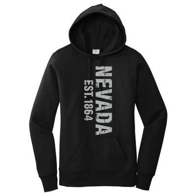 Nevada State Patriotic American Usa Cool Distressed Design Women's Pullover Hoodie