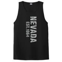 Nevada State Patriotic American Usa Cool Distressed Design PosiCharge Competitor Tank