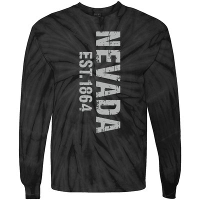 Nevada State Patriotic American Usa Cool Distressed Design Tie-Dye Long Sleeve Shirt