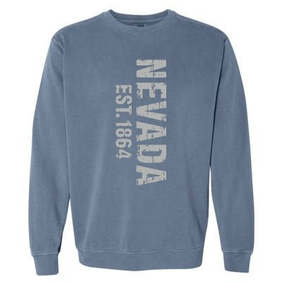 Nevada State Patriotic American Usa Cool Distressed Design Garment-Dyed Sweatshirt