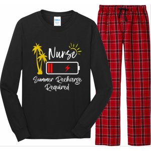 Nurse Summer Recharge Required Last Day School Nurses Long Sleeve Pajama Set